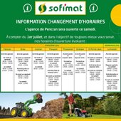 Evolution de nos horaires d'ouverture
