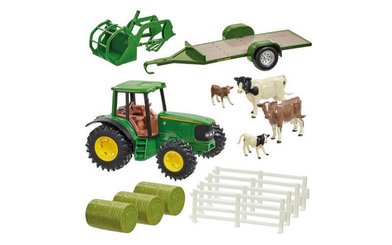 Accesorio otro Sofimat COFFRET TRACTEUR AVEC REMORQUE ET VACHE JOHN DEERE MCE43257X000  - 1