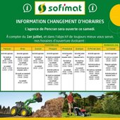 Evolution de nos horaires d'ouverture